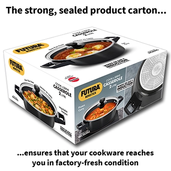 Futura Casserole INCB20G, 2 Litre, Induction Compatible, Cook n Serve  with Glass lid