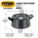 Futura Handi Saucepan AH3S Hard Anodised  3 Litre with Hard Anodised Lid (4.06 mm Thick)