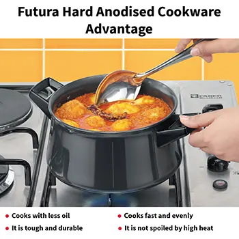 Futura Handi Saucepan AH3S Hard Anodised  3 Litre with Hard Anodised Lid (4.06 mm Thick)