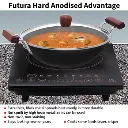 Futura Deep-Fry Pan IAD375G, Induction Compatible, Hard Anodised  3.75 Litre with Glass Lid (Flat Bottom)