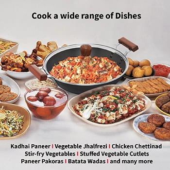 Futura Deep-Fry Pan IAD375G, Induction Compatible, Hard Anodised  3.75 Litre with Glass Lid (Flat Bottom)