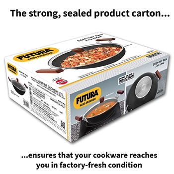 Futura Deep-Fry Pan IAD375G, Induction Compatible, Hard Anodised  3.75 Litre with Glass Lid (Flat Bottom)