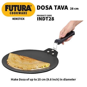 Futura Chapati Dosa Tava, INDT28, Nonstick, Induction Compatible, 28 cm
