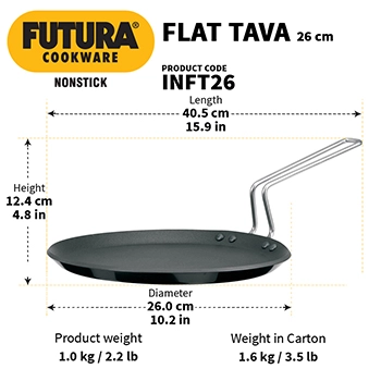 Futura Flat Chapati Tava INFT26, Induction Compatible, Nonstick  26 cm (4.88 mm Thick)