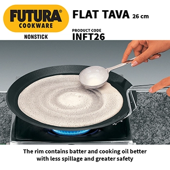 Futura Flat Chapati Tava INFT26, Induction Compatible, Nonstick  26 cm (4.88 mm Thick)