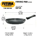 Futura Frying Pan IAF24 24 cm Induction Compatible Hard Anodised  (4.06 mm Thick)