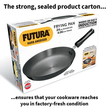 Futura Frying Pan IAF24 24 cm Induction Compatible Hard Anodised  (4.06 mm Thick)