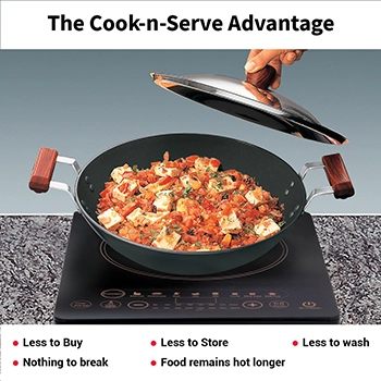 Hawkins Deep-Fry Pan IAD25S, Induction Compatible, Hard Anodised 2.5 Litre with Stainless Steel Lid (Flat Bottom, 4.06 mm Thick)
