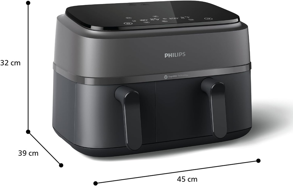 PHILIPS AIRFYER, NA350/00, 3000 series Dual Basket Airfryer 9L  - 2750 W 