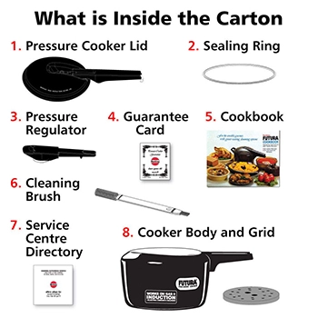 Futura Pressure Cooker IFP30 Hard Anodised 3 Litre (works of Gas+Induction)
