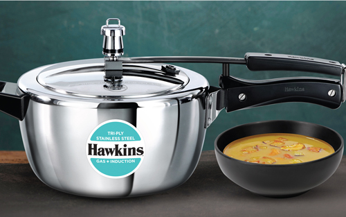 Hawkins Pressure Cooker HSST35 Tri-Ply Stainless Steel 3.5 Litre (Works on Gas+Induction)