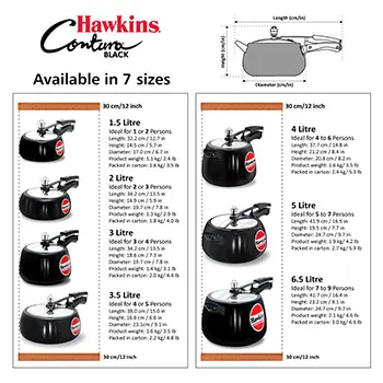 Hawkins Pressure Cooker CB30 Contura Black 3 Litre