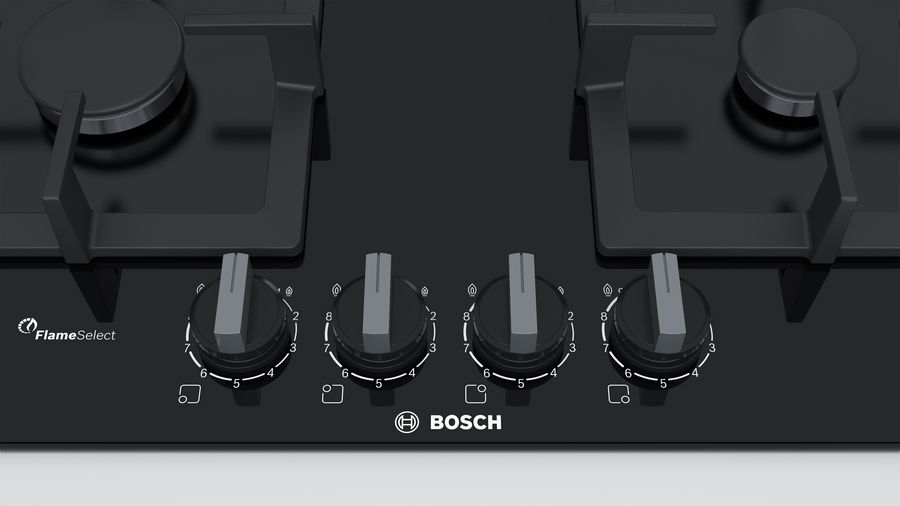 BOSCH BI HOB PPP6A6B20 60CM 4G BLK GLASS FRON 