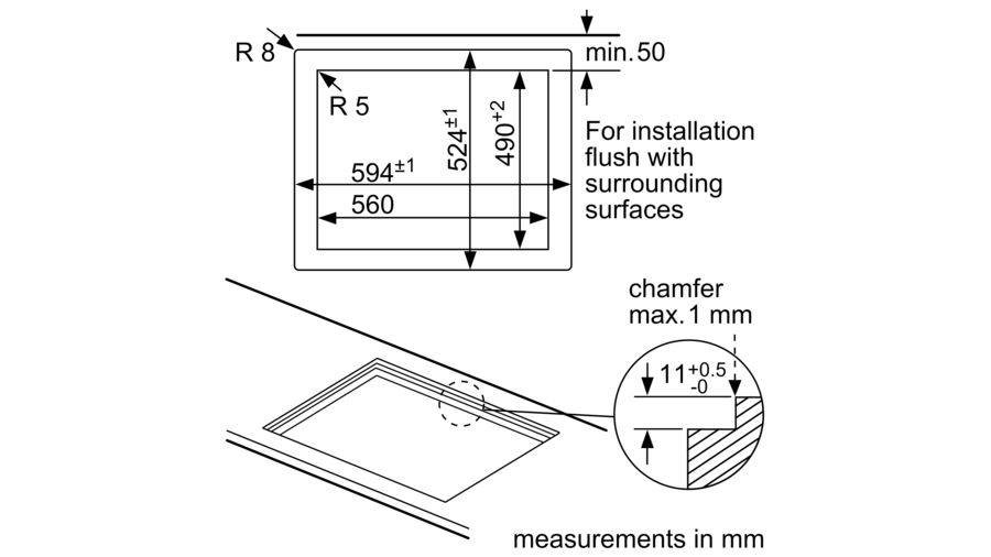 BOSCH BI HOB PPP6A6B20 60CM 4G BLK GLASS FRON 