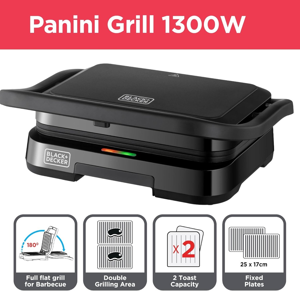 BLACK & DECKER PANNI GRILL PCG1300-B5 , 1300W 