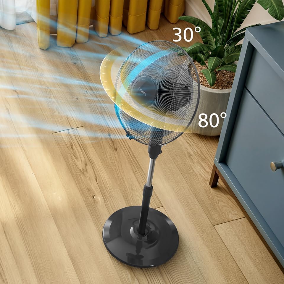 PHILIPS PEDESTAL FAN ACP620/01, Series 600, Black 