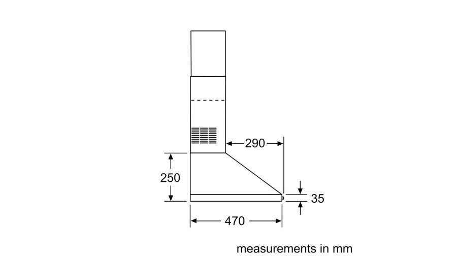 BOSCH BI HOOD DWP64CC50Z 60CM SS CHIMNEY WALL MOUNTED