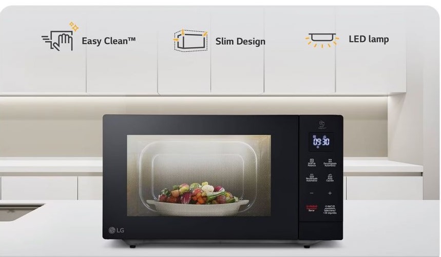 LG MS3032JAS Neochef® Microwave Oven, 30L - EasyClean™ Antibacterial Coating, Sleek Design