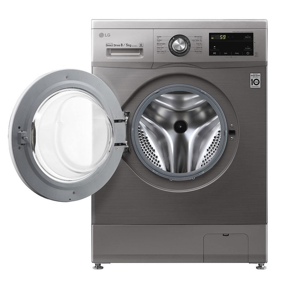 LG F4J3TMG5P Front Load Washer Dryer, 8/5KG - 6 Motion Direct Drive, Inverter Direct Drive Motor, Smart Diagnosis