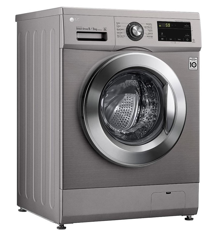LG F4J3TMG5P Front Load Washer Dryer, 8/5KG - 6 Motion Direct Drive, Inverter Direct Drive Motor, Smart Diagnosis
