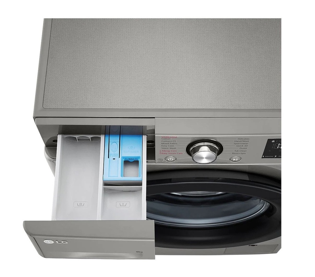 LG F4R3VYG6P Front Load Washing Machine, 9KG - AI DD Technology, Steam Technology, Wi-Fi ThinQ™