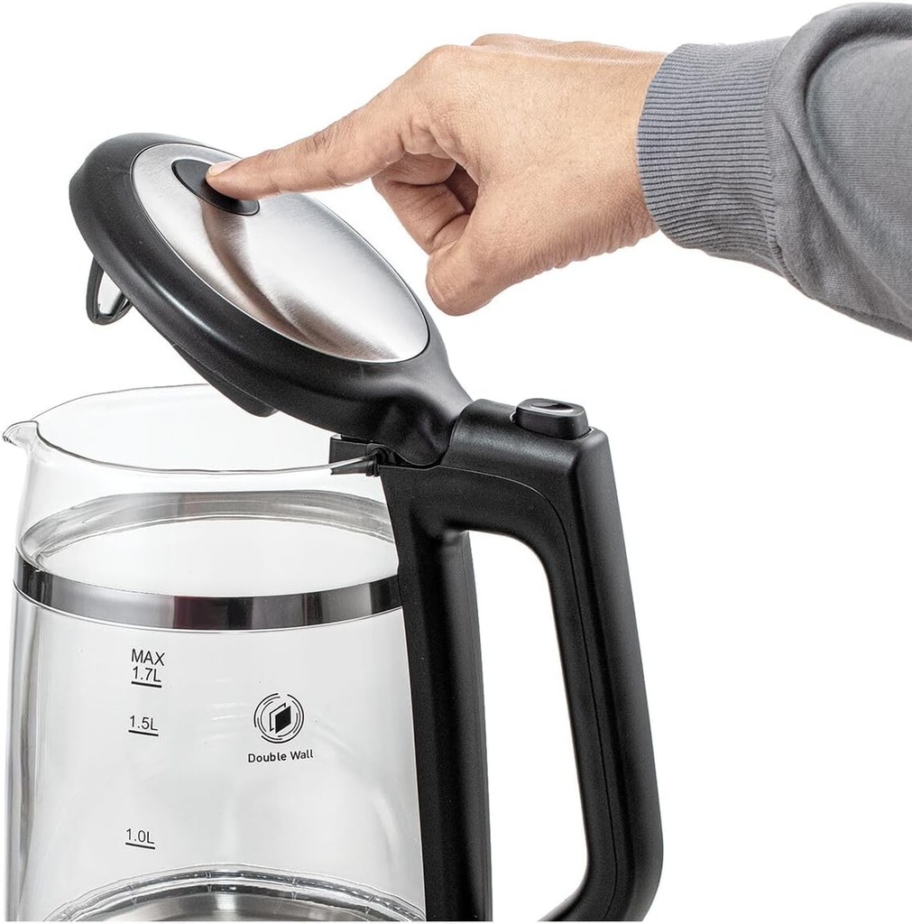 BLACK & DECKER DOUBLE WALL GLASS CORDLESS KETTLE GK220-B5