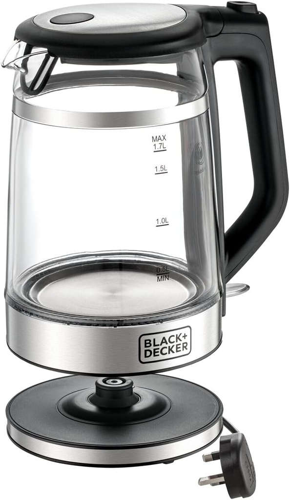 BLACK & DECKER DOUBLE WALL GLASS CORDLESS KETTLE GK220-B5