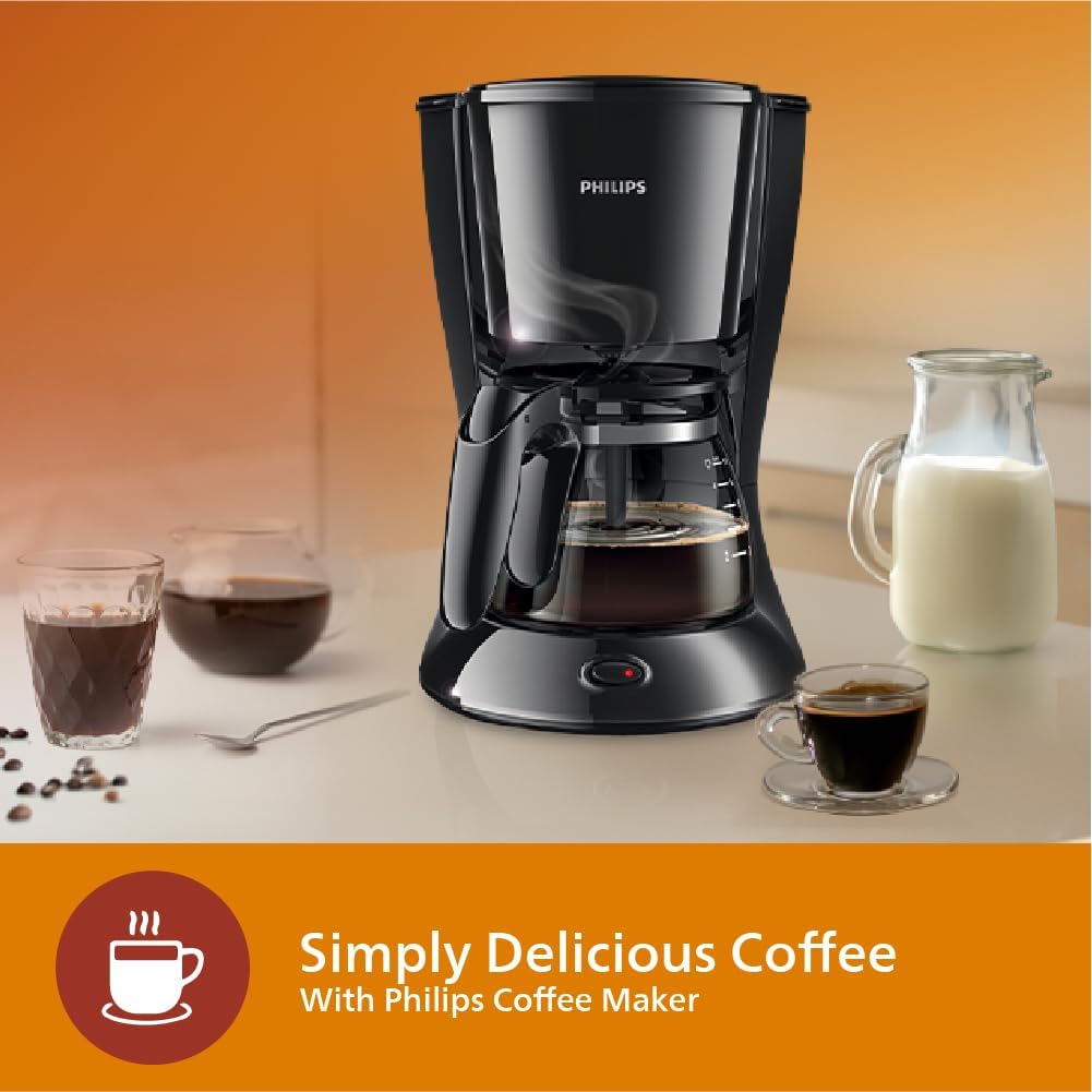 Philips Drip Coffee Maker HD7432/20, 0.6 L, Ideal for 2-7 cups, 750W, Black, Medium