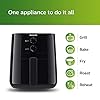 PHILIPS Air Fryer HD9200/90, 1400W, 4.1 Liter, with Rapid Air Technology (Black), Large