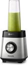 PHILIPS Series 5000 Blender, Metallic, 1000W metal, variable speed, 2l glass jar, 1 tumbler, problend 6, pulse button HR3573/91. 2 years warranty