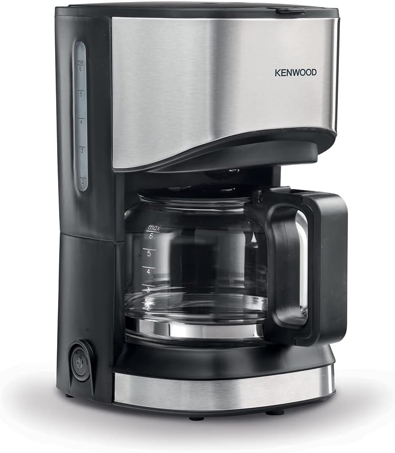 KENWOOD COFFEE MACHINE UP TO 6 CUP COFFEE MAKER FOR DRIP COFFEE AND AMERICANO 550W 40 MIN AUTO SHUT OFF, REUSABLE FILTER, ANTI DRIP FEATURE, WARMING PLATE AND EASY TO CLEAN CMM05.000BM