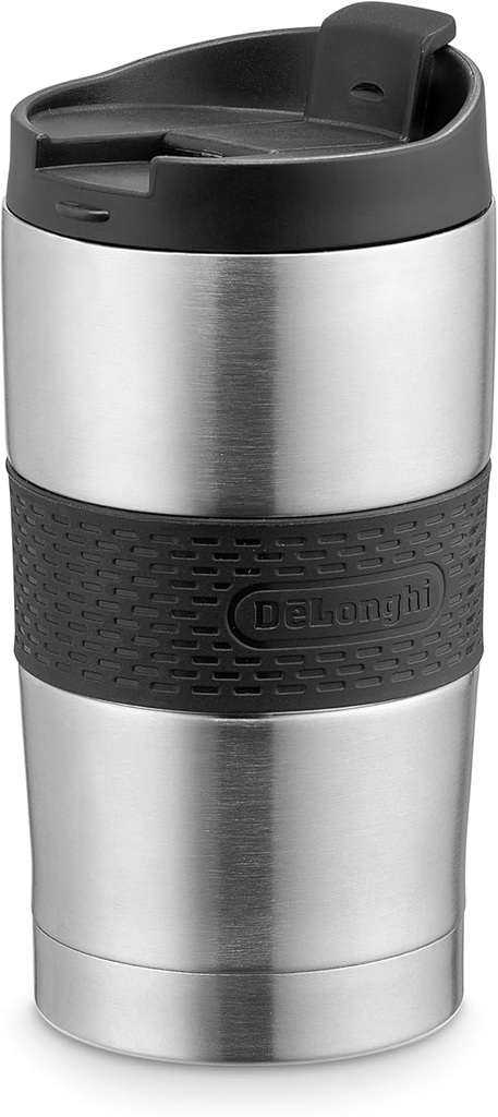 DELONGHI DOUBLE WALL STAINLESS STEEL TRAVEL MUG, 235 ML DLSC 074