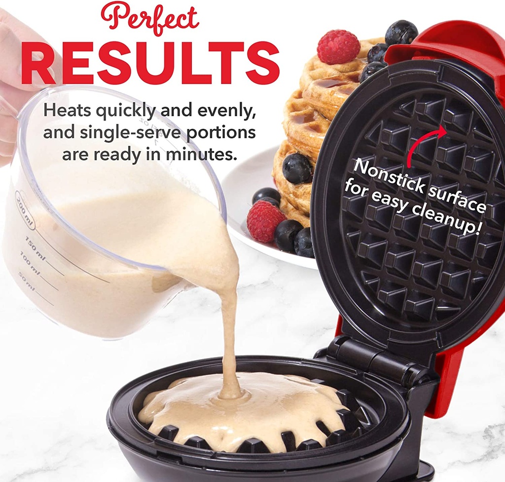 Dash DMW001RD Mini Waffle Maker - Red