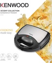 KENWOOD SANDWICH MAKER SMM01 3 IN 1 SANDWICH, GRILL/GRIDDLE, WAFFLE, DUAL PLATE PRESS FOR TOASTIES, EASY TO USE & CLEAN, NON-STICK PLATES, COMPACT SIZE BREAD TOASTER
