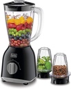 BLACK & DECKER BLENDER BX365J-B5 400W, 1.5L BLENDER WITH GRINDER MILL + EXTRA JAR