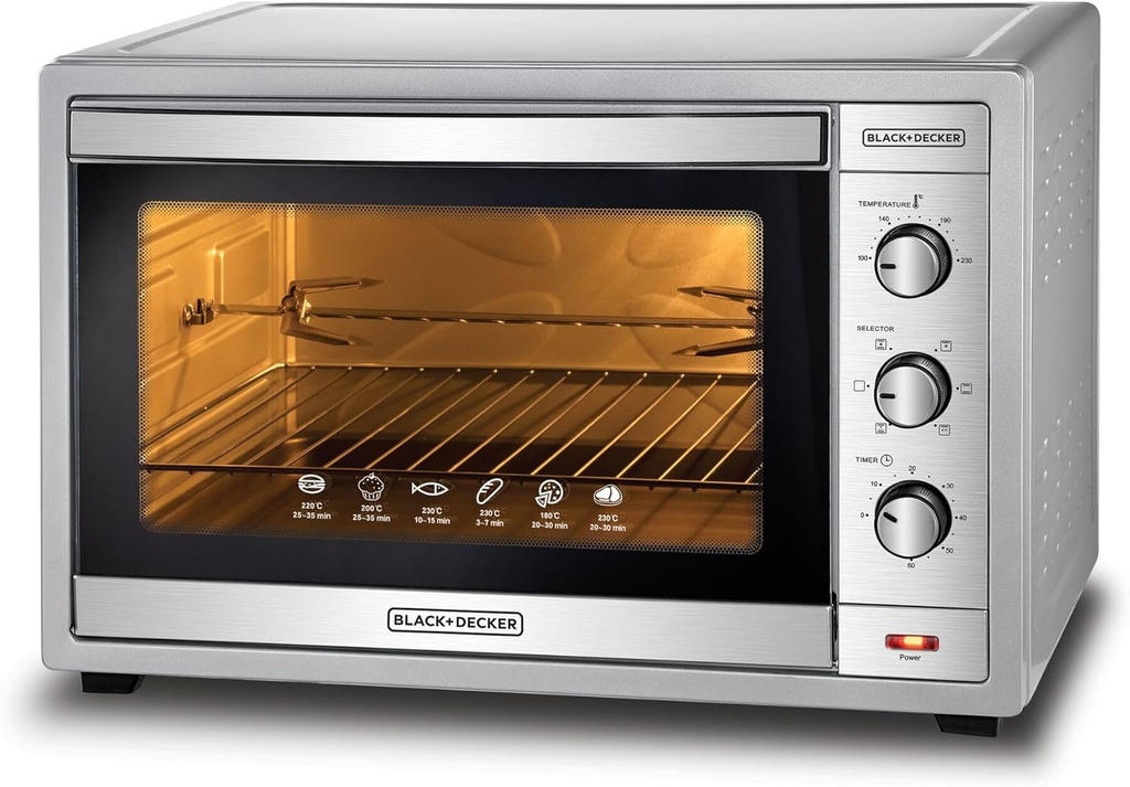 BLACK & DECKER TOASTER OVEN TRO62RDG-B5 62L DOUBLE GLASS