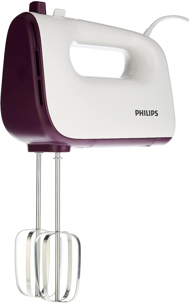 PHILIPS Daily Hand Mixer HR3740/11: 400W, 5 speeds and turbo, wire beaters and dough hooks, easy to clean, easy to eject