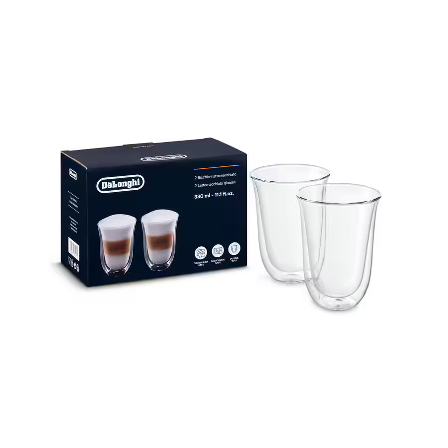 DELONGHI DOUBLE WALL MACCHIATO CUPS, 2 PER SET DLSC312
