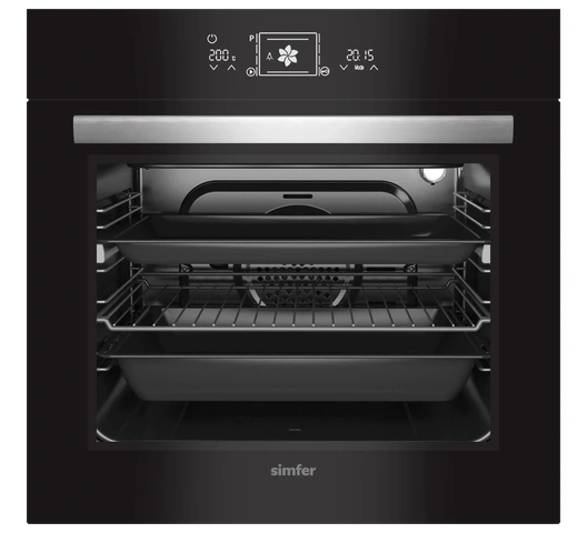 SIMFER BI OVEN B6510SERSP 60CM BLK GLASS 10 F