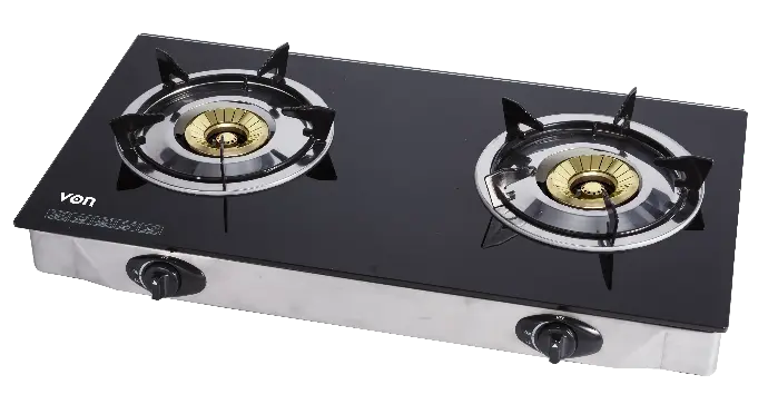 Von VCT2BWGG Table Top 2 Brass Burner - Glass