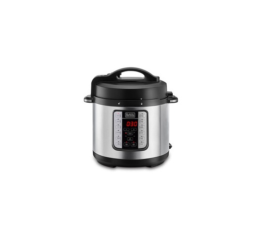 BLACK & DECKER PCP1000-B5 6L PRESSURE COOKER, STAINLESS STEEL - 1000W 