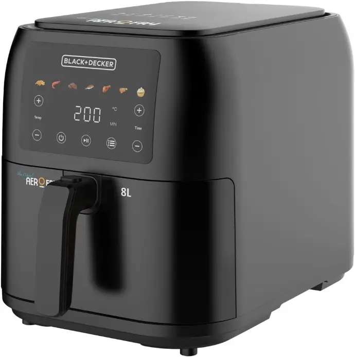 BLACK+DECKER SAF80-B5 Digital Air fryer 8L - Black, Slim