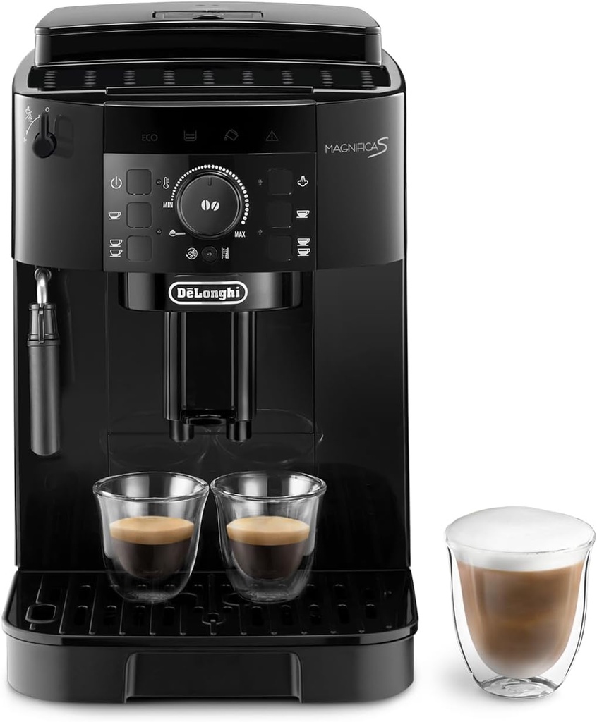 DE'LONGHI ECAM12.121.B Coffee Machine MAGNIFICA S Fully Automatic Bean to Cup, Ideal for Espresso, Americano, Cappuccino, Latte, Macchiato & Many More Coffee Recipes