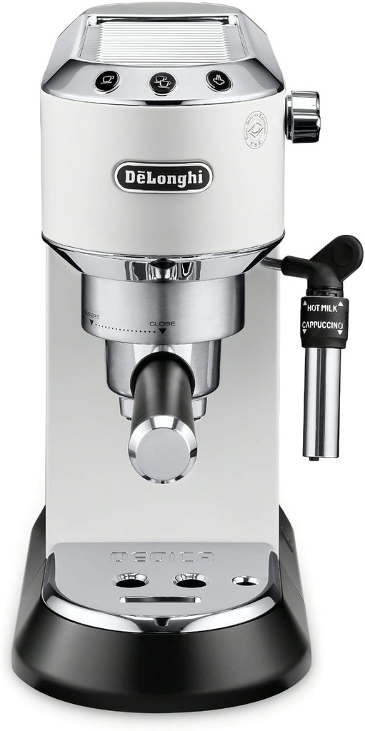 DELONGHI DEDICA STYLE TRADITIONAL PUMP ESPRESSO MACHINE, COFFEE AND CAPPUCCINO MAKER, EC685.W 