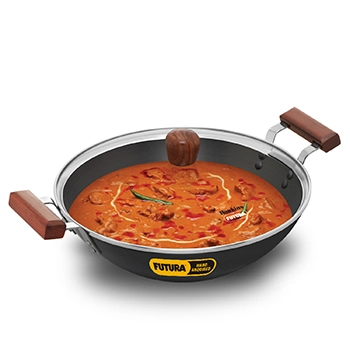 Futura Deep-Fry Pan IAD375G, Induction Compatible, HA  3.75 Litre with Glass Lid (Flat Bottom)