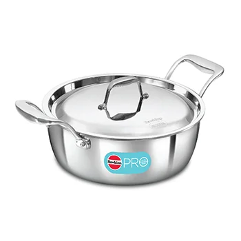 Hawkins SS Cook n Serve Bowl PSC30S, 3 Litre, Stainless Steel, Tri-ply PRO with Lid