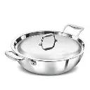 Hawkins SS Tri-ply PRO Deep-Fry Pan PSK50S, Induction Compatible,Stainless Steel, 5 Litre with SS Lid
