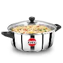 Hawkins SS Cook n Serve Casserole SSCB50G, 5 Litre, Stainless Steal, Induction Compatible  with Glass Lid
