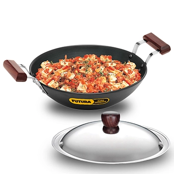 [500167] Hawkins Deep-Fry Pan IAD25S, Induction Compatible, Hard Anodised 2.5 Litre with Stainless Steel Lid (Flat Bottom, 4.06 mm Thick)