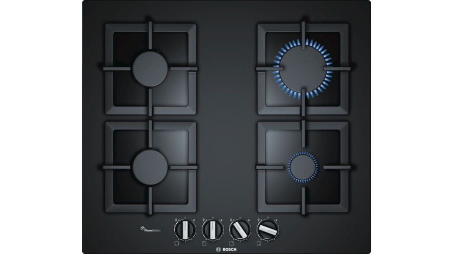 [25101003] BOSCH BI HOB PPP6A6B20 60CM 4G BLK GLASS FRON